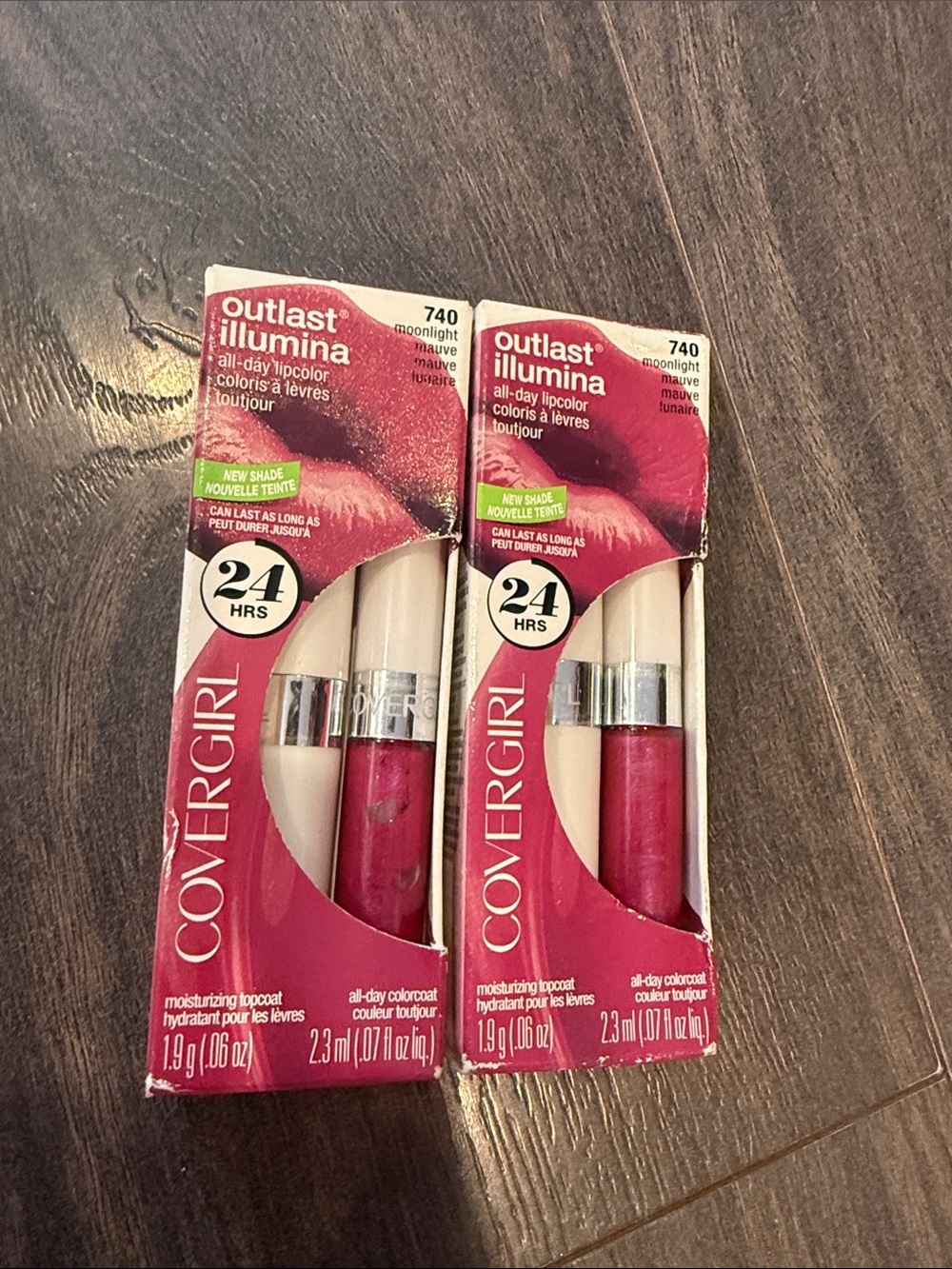 NWT cover girl 740 moonlight mauve all day lip color lot of 2 8:31